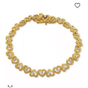 Diamond heart link bracelet